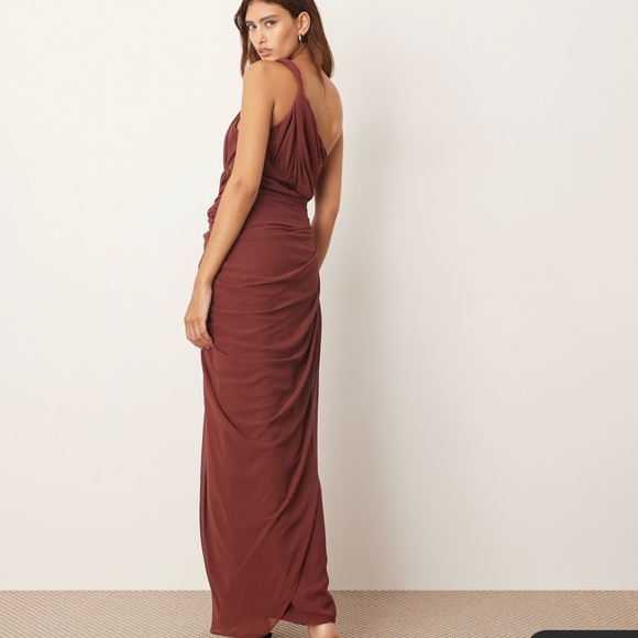 ASOS One-Shoulder Rust Dress - Picture 4 of 4
